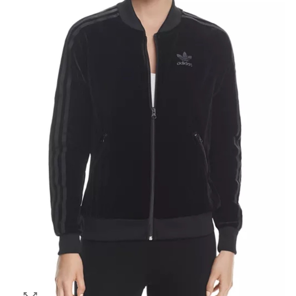 Adidas Originals Three Stripe Velvet Track Jacket - Size S